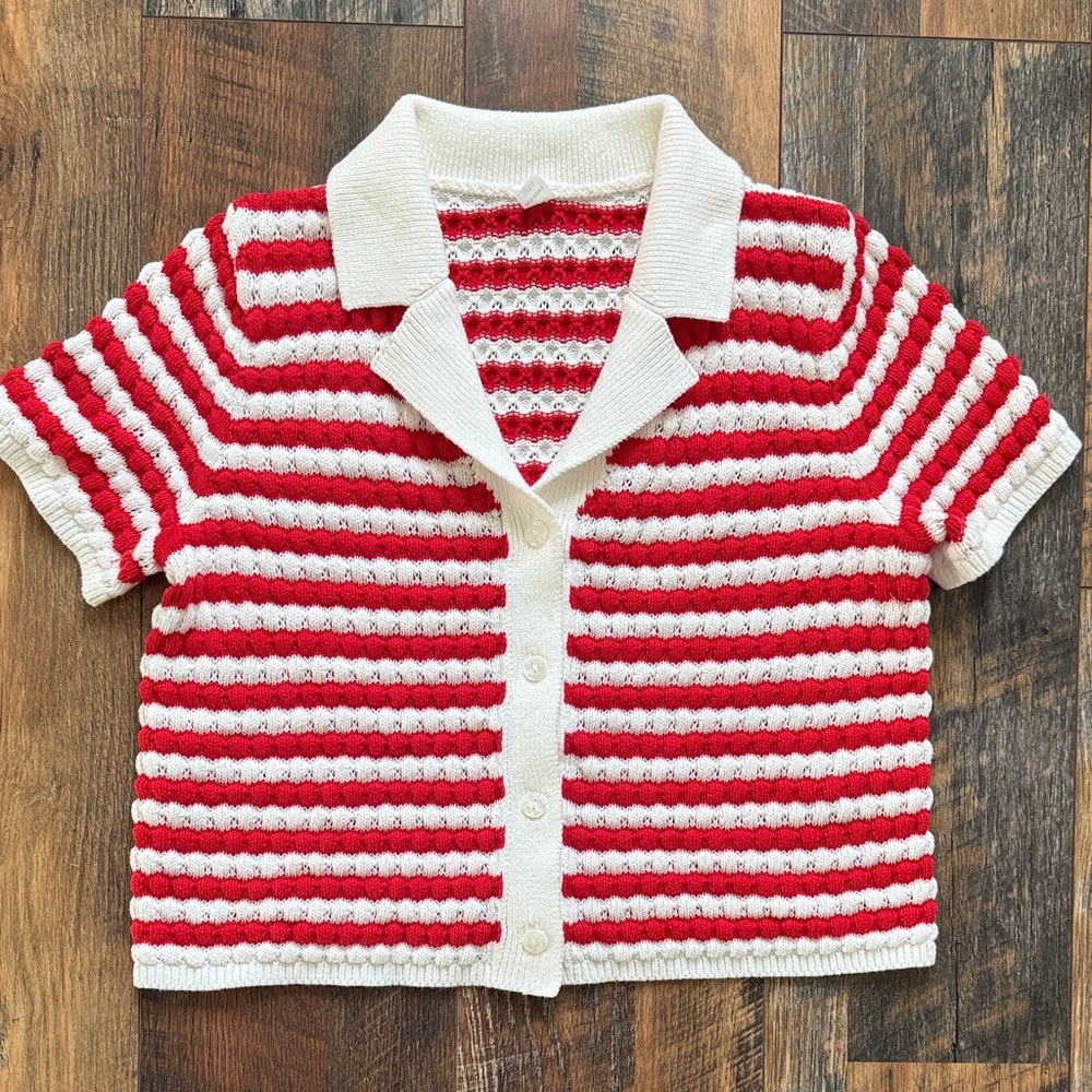 Old Navy Striped Nautical Crochet Top